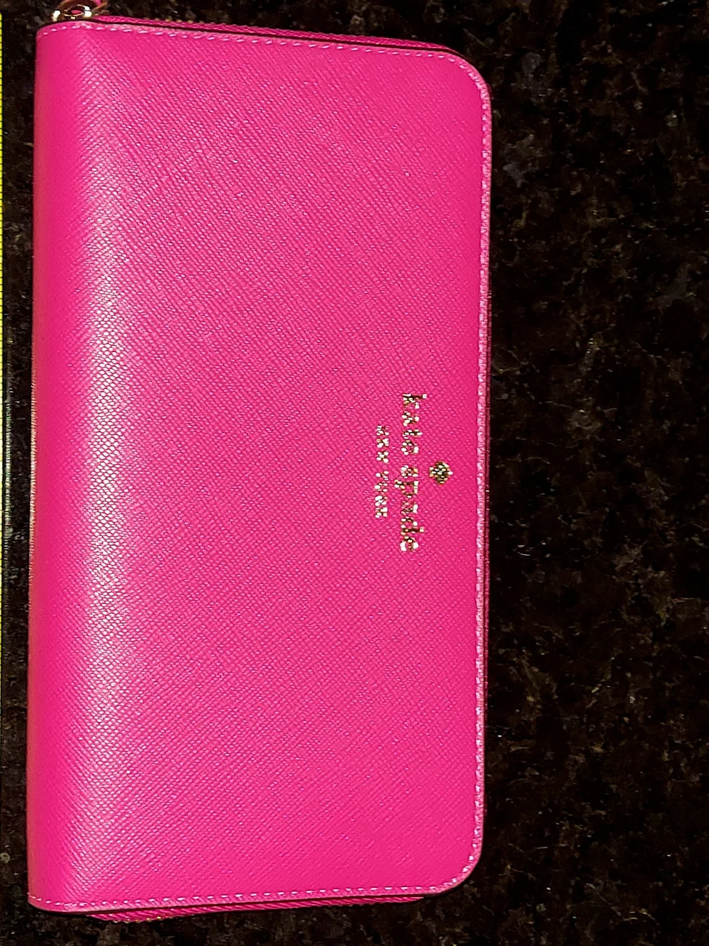 NWT Kate Spade Bright Pink Saffiano PVC Lg Continental Zip Wallet #KB541 Dana